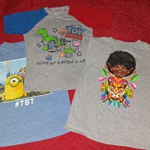 Minions & Disney Lot of 3 Kids T-Shirt.